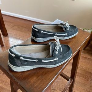 SPERRY TOP-SIDER grey Leather/Fabric upper, 7.5 M